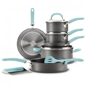 Conunto de Panelas e Frigideiras em Aço Anodizado 11 Peças e RACHAEL RAY 81125 Preto