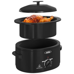 Panela Elétrica 75L com Tampa Auto-alinhante Panela e Rack Removíveis 110V 1000W Sunvivi Preta