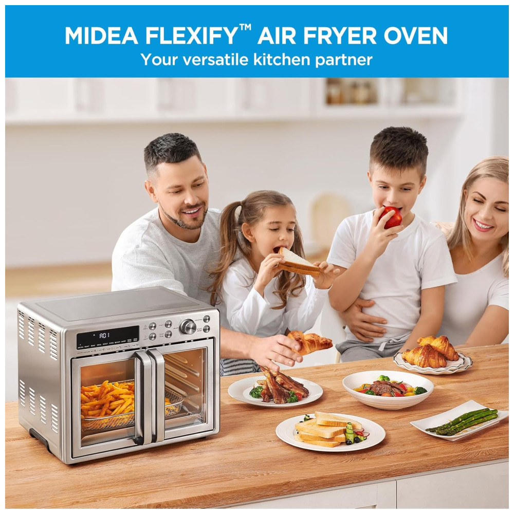 Forno e Fritadeira Elétrica Midea Flexify 10 em 1 25L Air Fryer com Portas French Door 25% mais rápido 90% menos óleo aço inox cozinha - Imagem 11