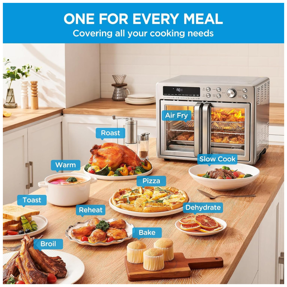 Forno e Fritadeira Elétrica Midea Flexify 10 em 1 25L Air Fryer com Portas French Door 25% mais rápido 90% menos óleo aço inox cozinha - Imagem 7