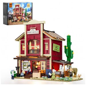 Old West Post Office Funwhole com iluminação LED 1692 peças temática Velho Oeste