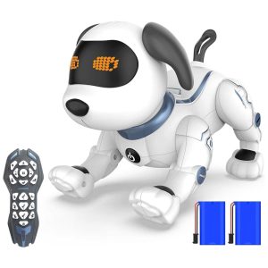 Cão Robô Programável Eletronico com Olhos de LED HBUDS Branco