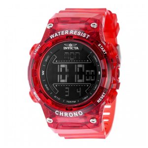 Relógio Masculino Digital Invicta Racing 52mm Transparente Vermelho 49045
