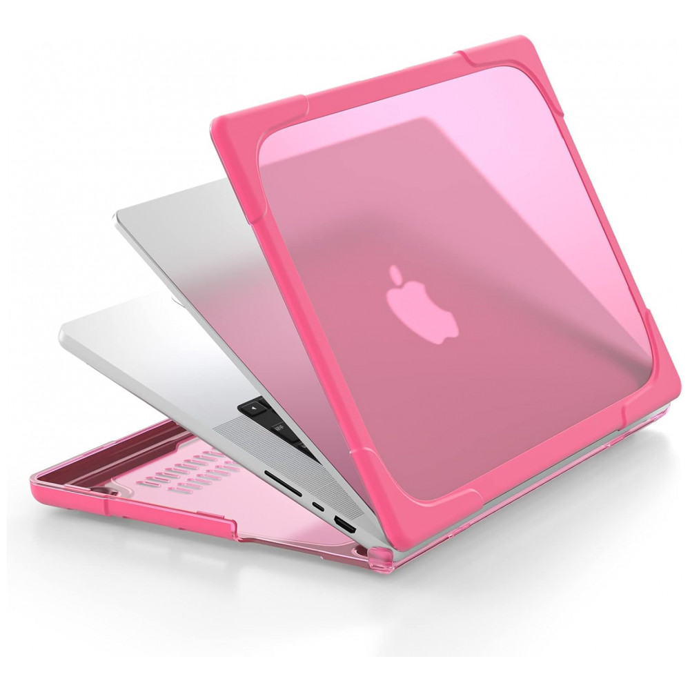 Capa Rígida Batianda MacBook Pro 16" Rosa – Modelos A3403 A3186 A2991 A2780 A2485 com Suporte Dobrável - Imagem 4