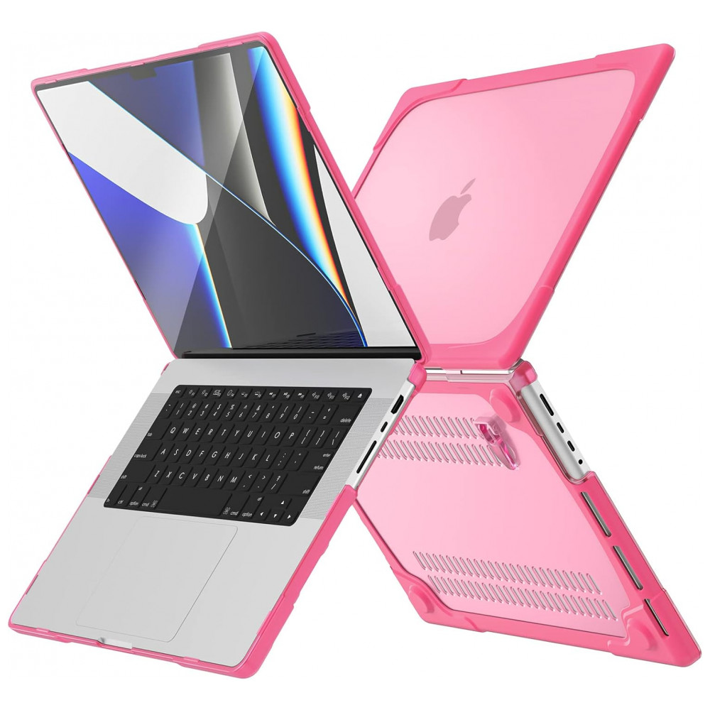 Capa Rígida Batianda MacBook Pro 16" Rosa – Modelos A3403 A3186 A2991 A2780 A2485 com Suporte Dobrável - Imagem 6