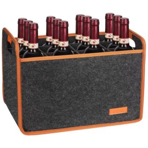 Bolsa Térmica para 12 Garrafas de Vinho em Feltro Premium Prática e Versátil Perfeita para Viagens Acampamentos e Piqueniques - PresenteFoyego