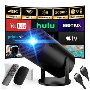 Projetor Mini Smart Gaimoo Preto WiFi 6 Bluetooth 4K GM200