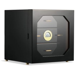 Umidor para Charutos 100 Unidades com Prateleiras e Higrômetro Woodronic Preto