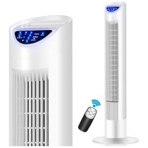 Ventilador de Torre Digital Ultra Silencioso com 3 Velocidades com Controle Remoto 220V NBgy Branco