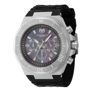 Relgio masculino TechnoMarine Manta Ocean com mostrador de madreprola - 48mm cor preta.