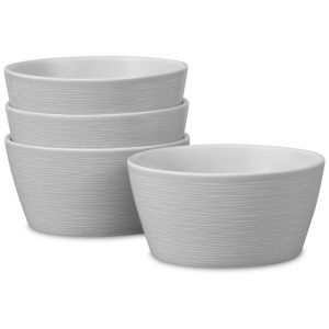 Conjunto de Tigelas Estilo Clássico com 4 Peças Capacidade de 740mL Material de Porcelana e Formato Redondo Noritake 4390-500D Cinza