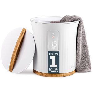 Aquecedor de Toalha Elétrico com Desligamento Automático Display LED e Temporizador Ajustável 110v Live Fine Branco