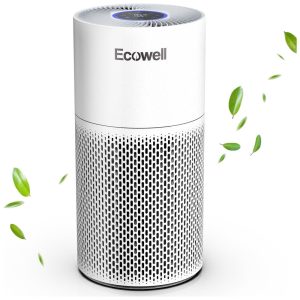 Purificador de Ar para Ambientes até 152m² com Filtro HEPA e Entrada de Ar de 360° que Remove 99% de Mofo Pelos de Animais Poeira Odores e Fumaça 110V ECOWELL EAP360 Branco