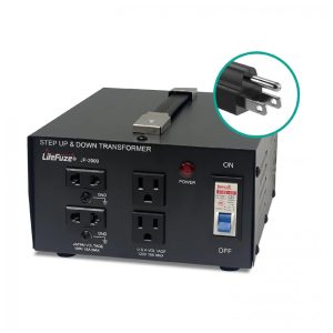 Transformador (Conversor) de Voltagem Japonês LiteFuze 2000W Elevação/Redução 100V para 120V/120V para 100V Fusível Proteção ConvertingBox CE JP-2000.