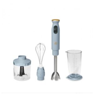 Mixer de mão Beautiful azul 400W 2 velocidades haste inox copo medidor mini processador 110V