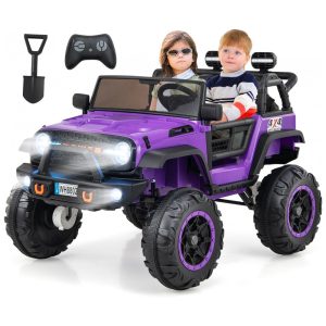Carrinho Elétrico Infantil INFANS 2 Lugares 4x4 4 Motores 550W Jeep SUV MP3 USB Controle Remoto 24V Roxo