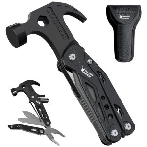 Martelo Multiferramenta com 14 Funções em Aço Inoxidável com Estojo Rush Deer Preto