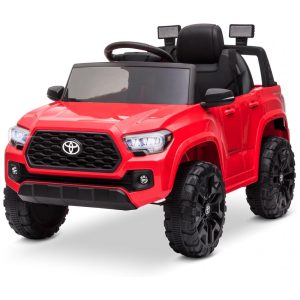Carro Elétrico Infantil Toyota Tacoma a Bateria 12V com MP3 Luzes LED e Suspensão Kidzone Vermelho
