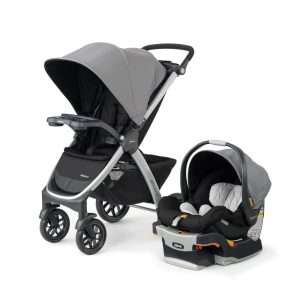 Carrinho de Bebê 3 em 1 com Cadeira para Carro KeyFit 30 Chicco Bravo Cinza e Preto
