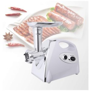 Moedor de Carne Elétrico Aço Inox 2800W Doméstico 110v MATHROSE Branco