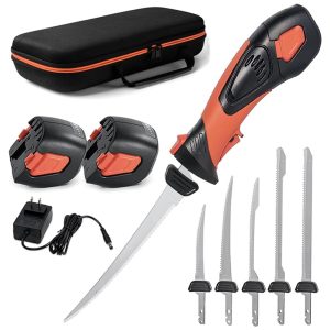 Faca Elétrica de Vegetais com 5 Lâminas de Titânio Cabo Ergonômico e Ventilação para Resfriamento sem fio - FacãoPratour