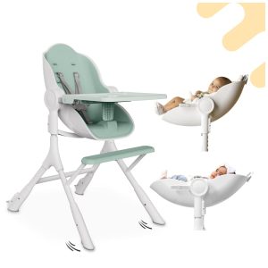 Cadeira de Alimentação Cadeirão com Bandeja Removível e Modo Espreguiçadeira Oribel Verde
