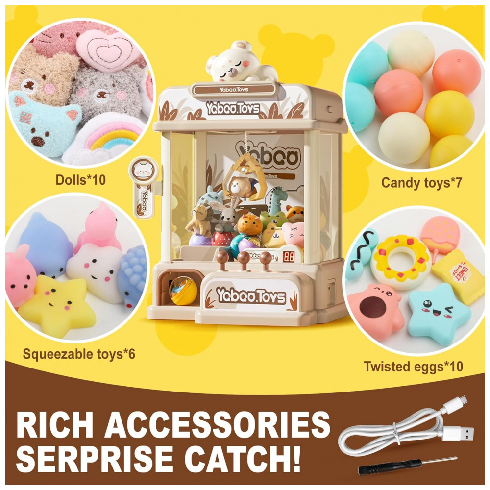 ORANGE OCEAN Máquina de Garra Grande 57 PCS para Crianças com Som e Luz Estilo Ursos, Brinquedo Arcade para Meninos e Meninas 3-8 Anos - Imagem 3