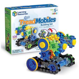 Kit de Construção Learning Resources Gears! Gears! Gears! Treadmobiles 108 Peças Estimula Habilidades de Engenharia desde Cedo
