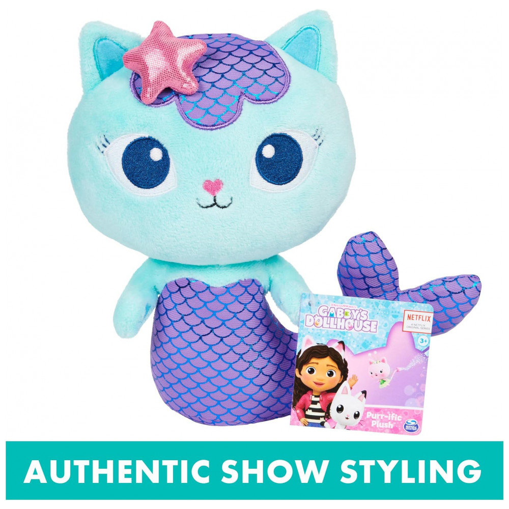 DREAMWORKS GABBY'S DOLLHOUSE: Conjunto de 2 Brinquedos de Pelúcia Purr-ific com Cakey Cat e Mercat - Para Crianças de 3 Anos ou Mais - Imagem 4