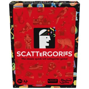 Jogo de Tabuleiro para Adultos Scattergories Tente Enganar Outros Jogadores Inventando Respostas Únicas para 4 Jogadores Hasbro F6795