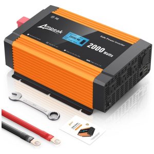 Inversor Veicular 2000W 12V DC para AC 3 Tomadas USB 110v AMPEAK 8542130508 Laranja