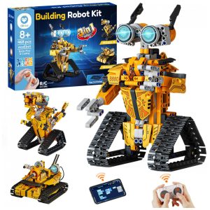 Sillbird Kit Robótico com Controle Remoto STEM 3 em 1 - 468 Peças para Crianças e Adolescentes Brinquedo Educativo Amarelo