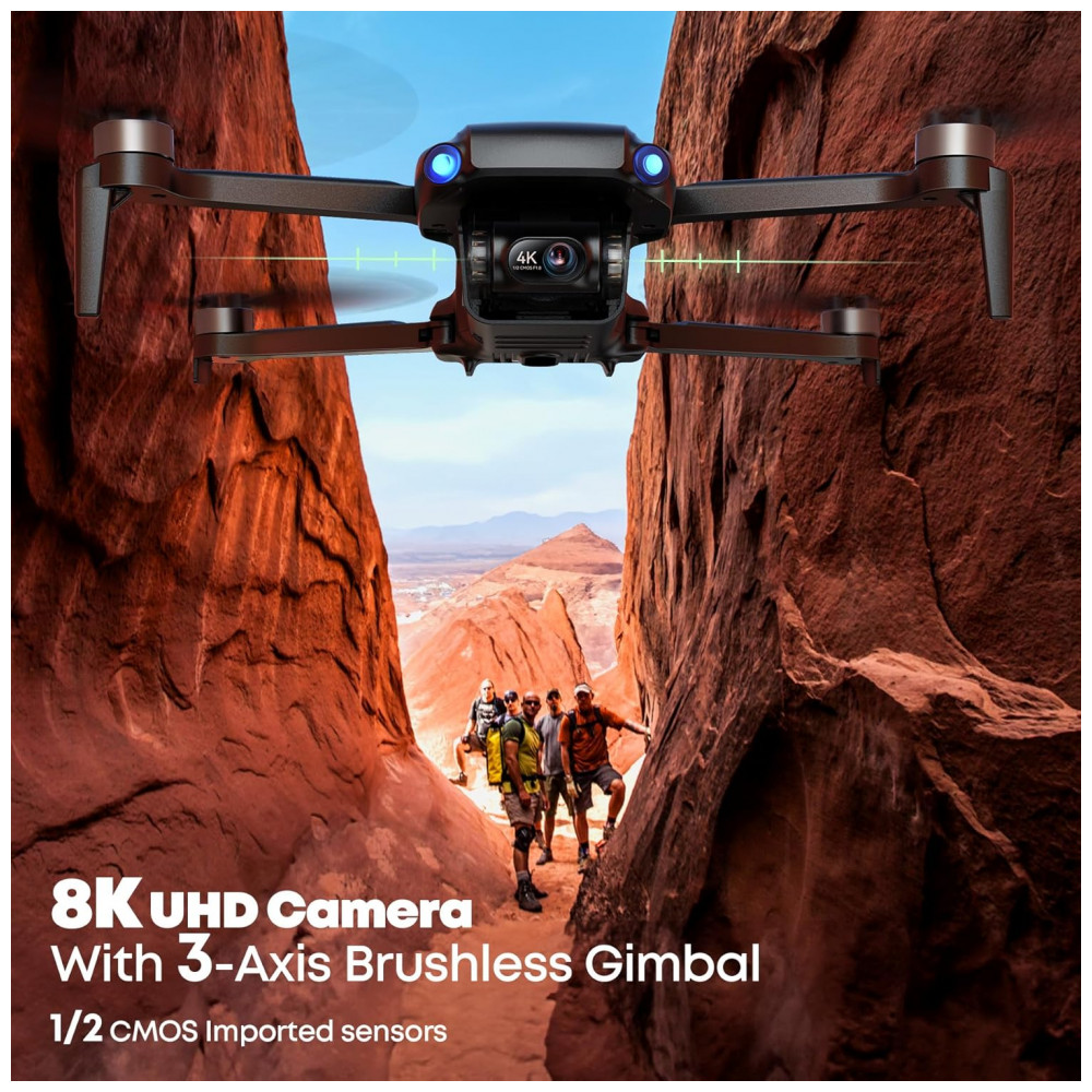 Drone Bwine F7MINI 8K com Câmera para Adultos Vídeo 4K Gimbal 3 Eixos 96 Min de Voo Controle FPV 20000ft GPS Inteligente Retorno Automático Seg - Imagem 2