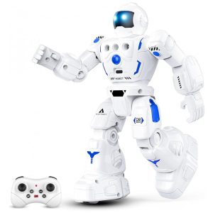 Robô Programável Azul e Branco – BAZOLOTA Controle Remoto + Sensor de Gestos Caminhar Deslizar Cantar e Dançar para Crianças