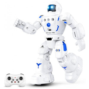 Robô Programável Azul e Branco – BAZOLOTA, Controle Remoto + Sensor de Gestos, Caminhar, Deslizar, Cantar e Dançar para Crianças