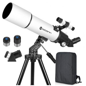 Telescópio Astronômico 30x66 Compacto e Portátil com Mochila EACONN Branco