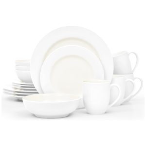 Aparelho de Jantar para Todas as Ocasiões Elegância e Sofisticação para Sua Mesa com 16 Peças Formato Redondo e Material de Cerâmica Noritake Branco