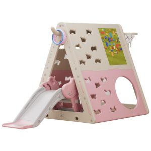 UNICOO Conjunto de Pirâmide de Escalada Multifuncional 7 em 1 para Crianças com Escorregador - Diversão Infinita em Casa!