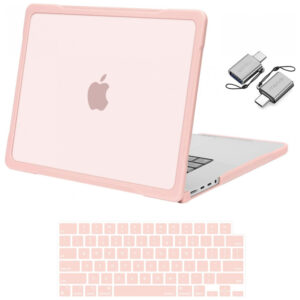 MOSISO Capa para MacBook Pro 16" 2025-2021 M4/M3/M2/M1, Hard Shell Anti-Risco com TPU, Filme de Teclado e Adaptador Type C, Rosa