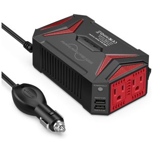 Inversor de Potência 300W DC 12V para AC Tomada AC e Porta USB 4.2A 110v BESTEK 8523712696 Vermelho