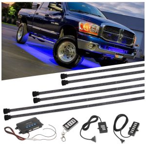 Luz LED Automotiva Decorativa Interna Externa à Prova Dágua Controle Remoto 18 Cores LEDGLOW Azul