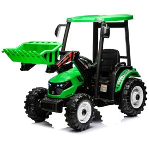 Trator Elétrico Infantil a Bateria 22V com 3 Marchas e Motores Duplos Kidsera Verde