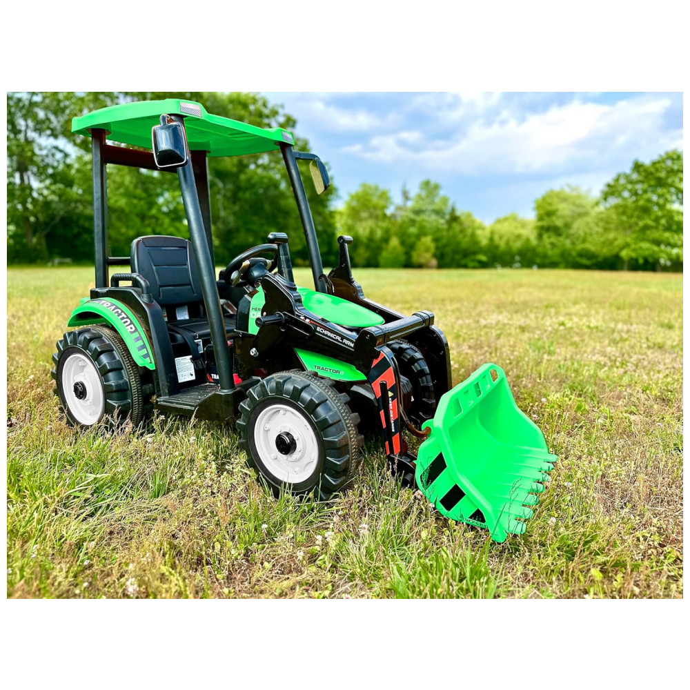 Trator Elétrico Infantil a Bateria 22V com 3 Marchas e Motores Duplos Kidsera Verde - Imagem 2