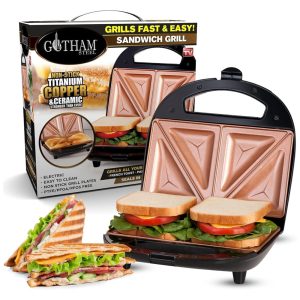 Sanduicheira Antiaderente de 2 Fatias 110v GOTHAM STEEL 2108 Preto