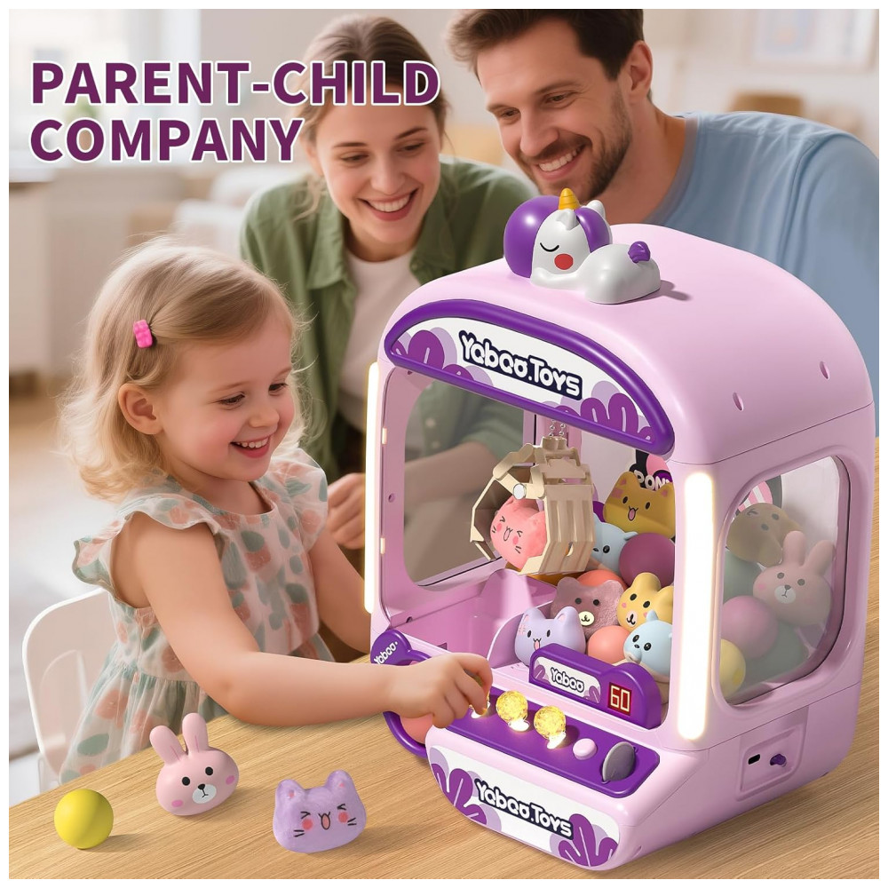 ORANGE OCEAN Máquina de Garra Grande 60 PCS Estilo Unicórnio com Luz e Som, Brinquedo Arcade Interativo para Crianças 3-8 Anos - Imagem 4