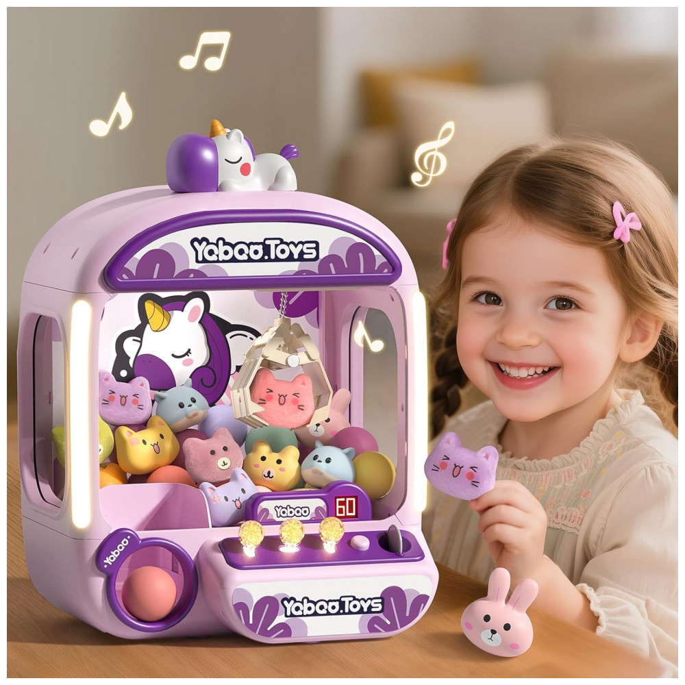 ORANGE OCEAN Máquina de Garra Grande 60 PCS Estilo Unicórnio com Luz e Som, Brinquedo Arcade Interativo para Crianças 3-8 Anos - Imagem 5