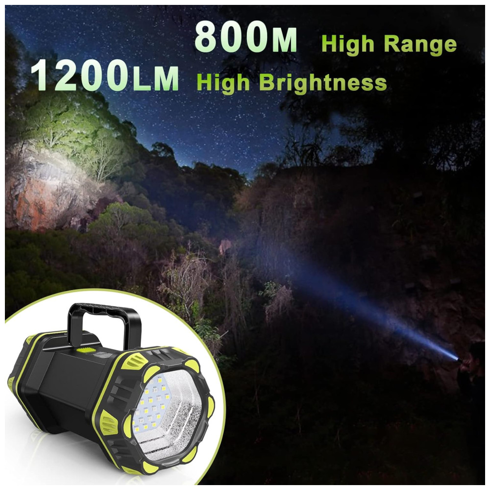 AlpsWolf Lanterna LED Portátil Recarregável 1200LM 4800mAh 24H Preta - Imagem 3