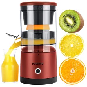 Centrifuga de Frutas Portátil Recarregável com USB e Escova de Limpeza DUSENHO 110V Vermelha