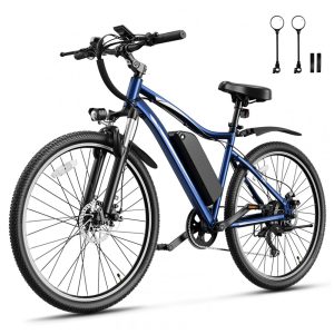 Bicicleta elétrica Jasion YM1 azul marinho pneus 275 motor 750W pico 1200W bateria 48V 10Ah 480Wh quadro aço carbono 7 marchas 110V