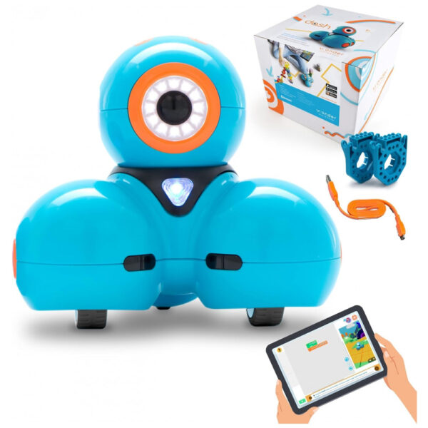 Kit Educativo de Robôs 2 Dash da Marca Wonder Workshop: Pacote de Luxo para Crianças de 6 Anos, com Lançador de Brinquedo, Kit de Desenho Sketch,